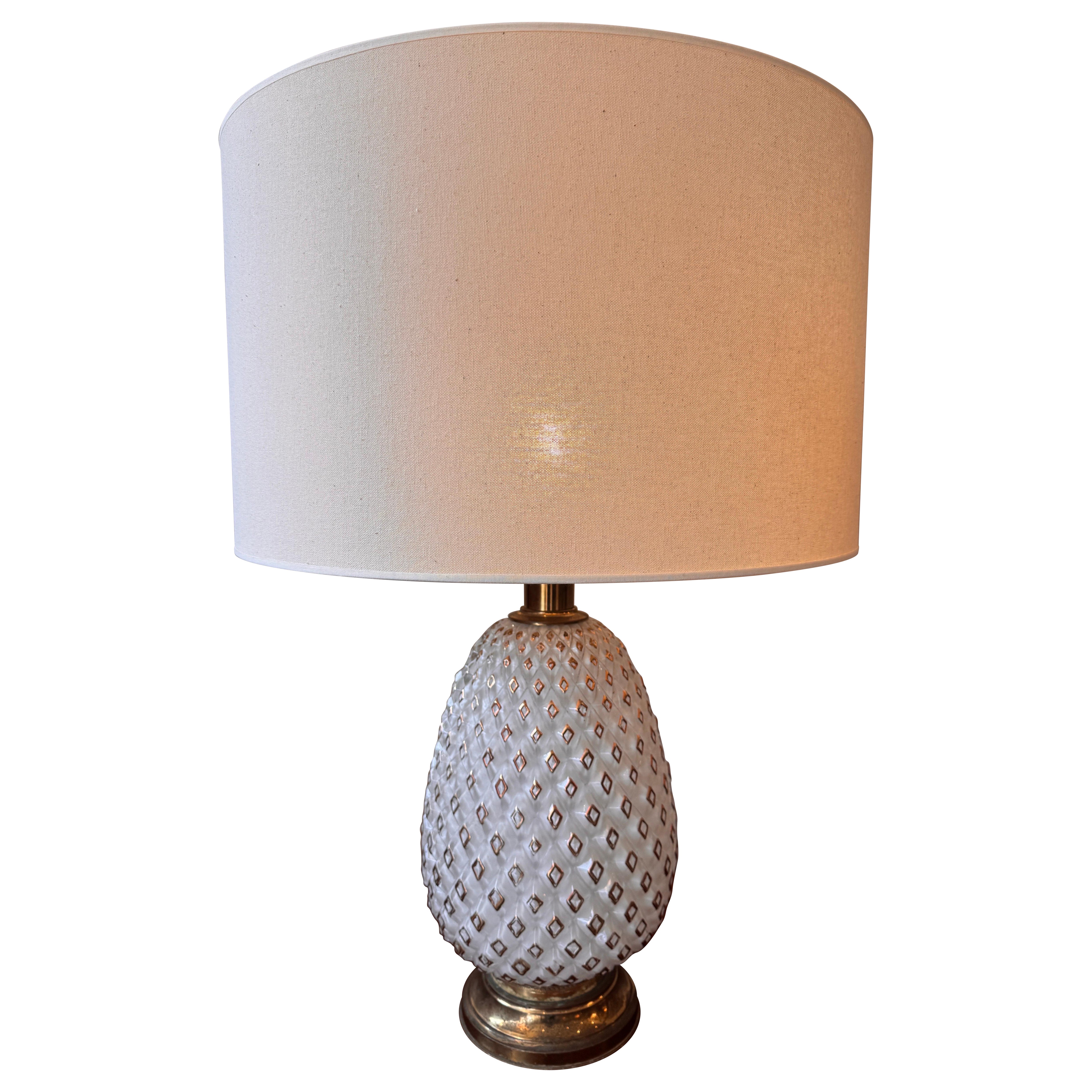 Ananas Murano Glas Tischlampe