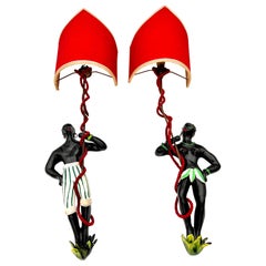 Colette Guéden (1905-2000) Pair of wall lights Ceramic 1950