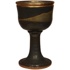 Rare Mid-Century Stoneware Chalice by Master Potter Byron Temple