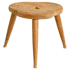 Schwedischer Designer, Hocker, Kiefernholz, Schweden, 1960er Jahre