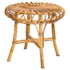 Italienischer Designer, Hocker, Bambus, Rattan, Italien, 1960er Jahre