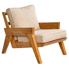 A. Brandt Ranch Oak, Lounge Chair, Fabric, Oak, USA, 1950s