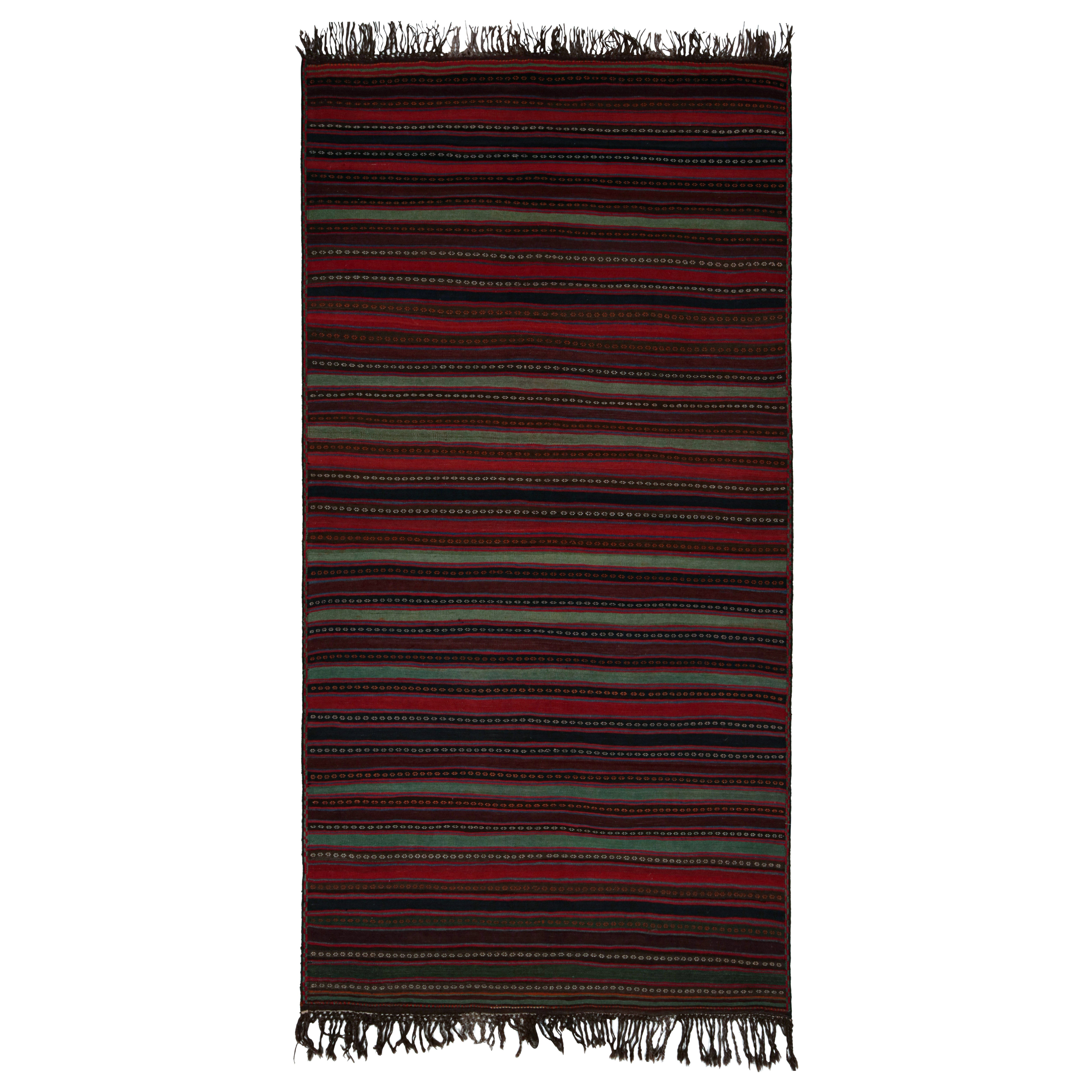 Vintage Afghan Tribal Kilim Rug with Colorful Stripes, from Rug & Kilim