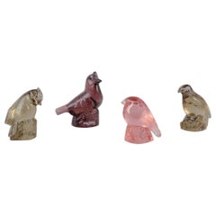 Paul Hoff para Kosta Boda / Svenskt Glas, cuatro figuras de vidrio artístico. WWF.