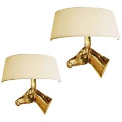 Marcel Guillemard "Horse" Pair of Sconces