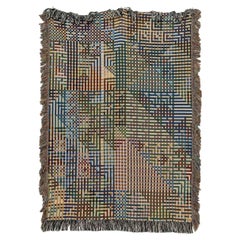 Bit Map Throw Blanket 03, 100% Cotton Woven Contemporary Pixel Art, 50" x 60"