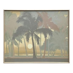 Original Vintage Coastal Original Meereslandschaft Ölgemälde auf Leinwand