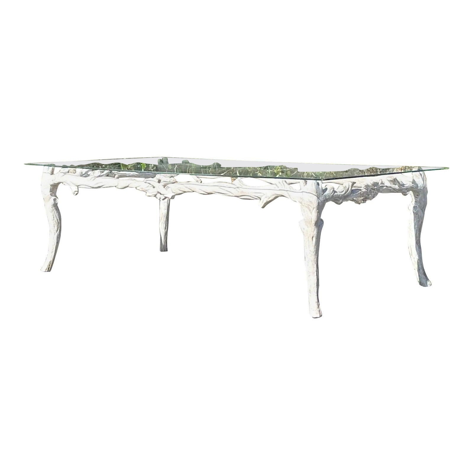 Vintage Regency Metall Faux Bois Couchtisch