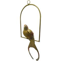 1970s Large Sergio Bustamante Mixed Metal Bird on Stand 12