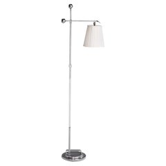 Lampadaire Donald Deskey, acier chromé, tissu, États-Unis, années 1930