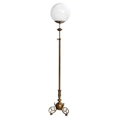 Finnish Designer, Floor Lamp, Brass, Metal, Glass, Finland, 1970s