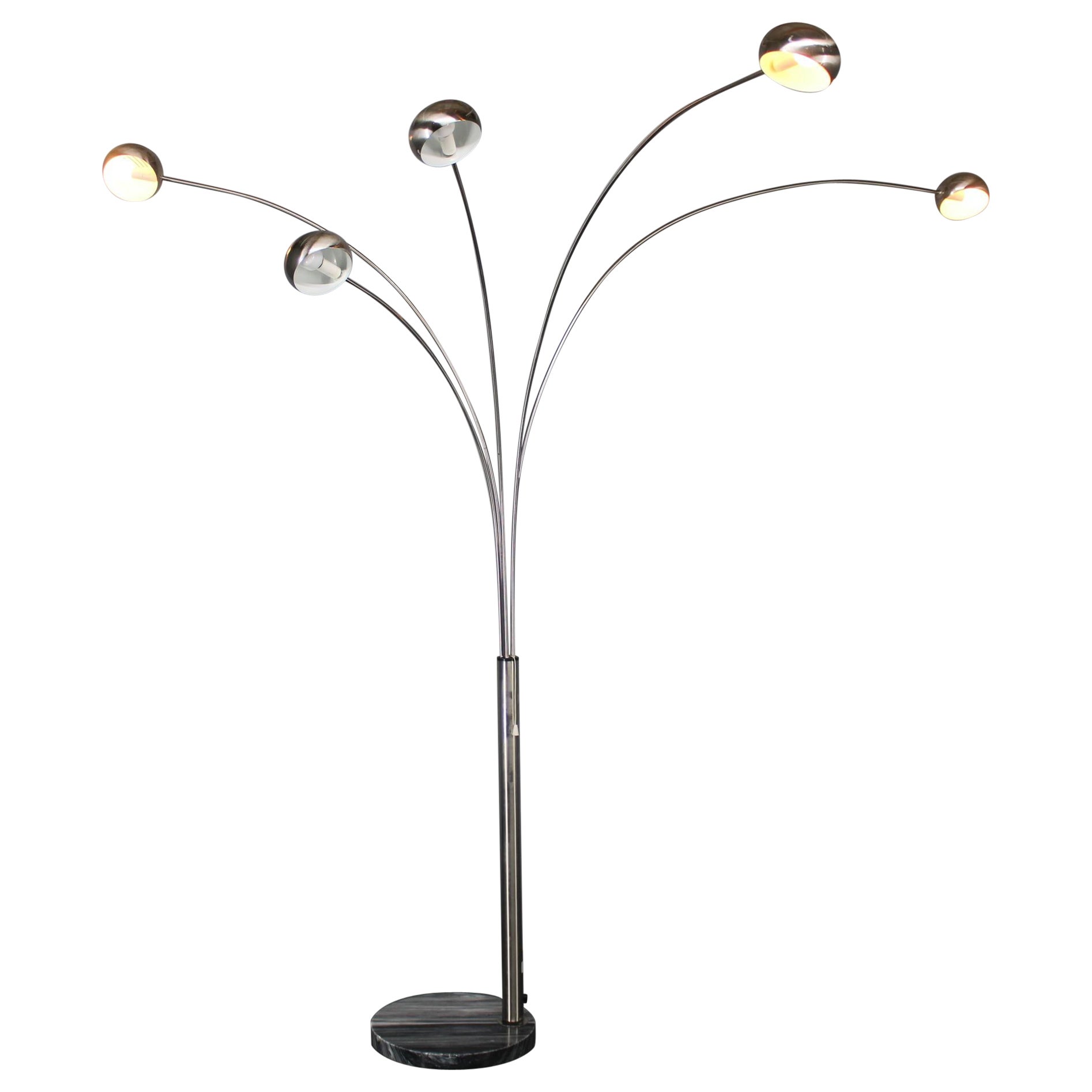 Lampada da terra a cinque bracci Cottex degli anni '70, Svezia in vendita
