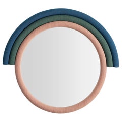 Iris Mirror by Merve Kahraman, Multicolor Kvadrat Upholstery & Clear Mirror