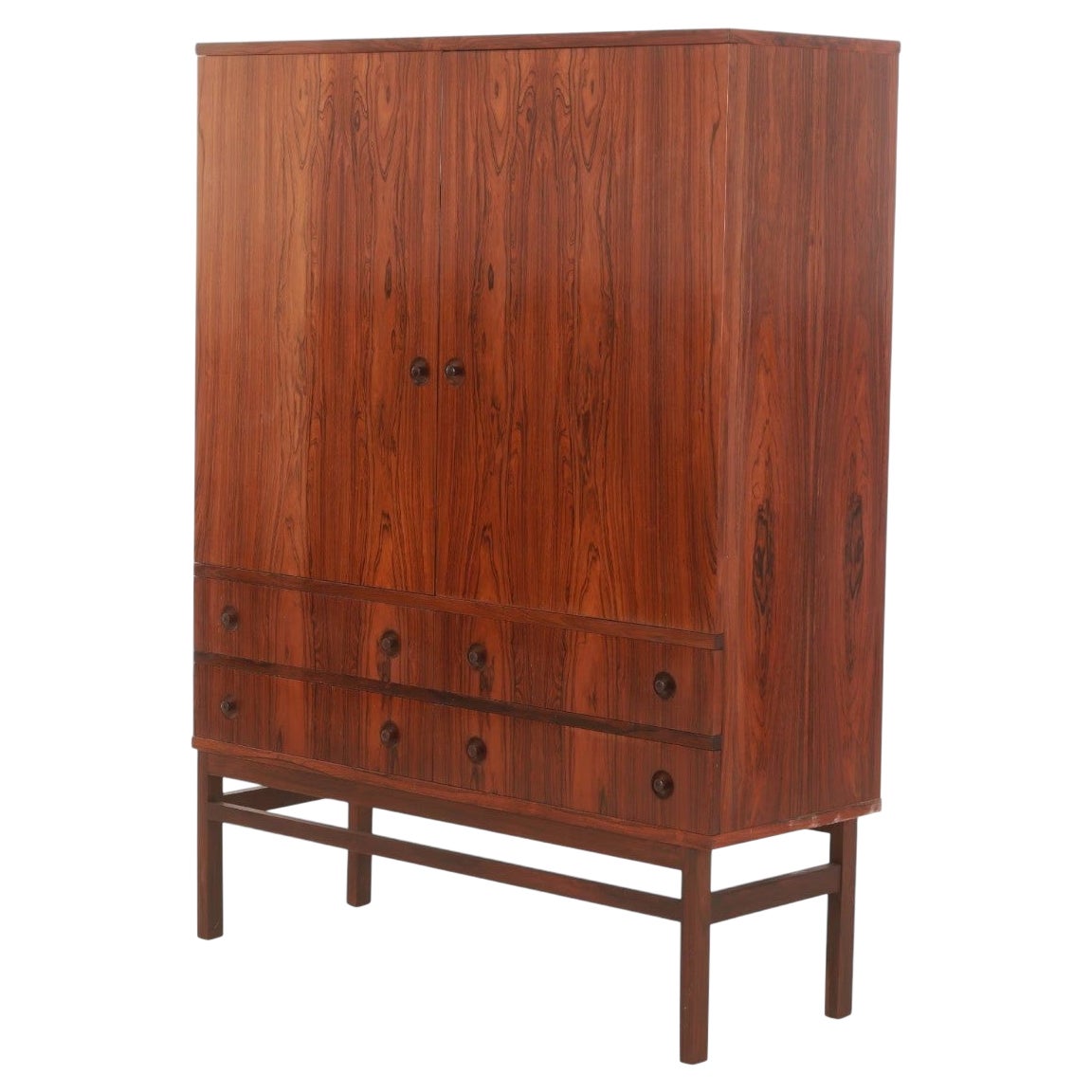 Tall Danish Modern Cupboard in Brazilian Rosewood For Sale
