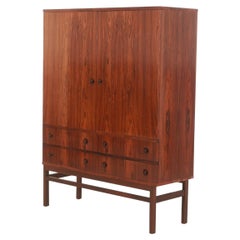 Tall Danish Modern Cupboard in Brazilian Rosewood