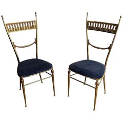 Pair of Neoclassical Style Brass Chairs attributed to Maison Jansen