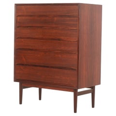 Danish Modern Six Drawer Highboy Dresser in Rosewood