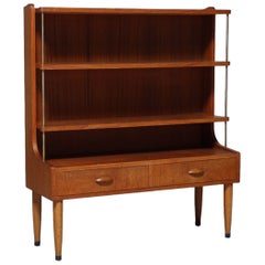Edvard Valentinsen Modell 191 Schmales Bücherregal aus Teakholz + Eiche