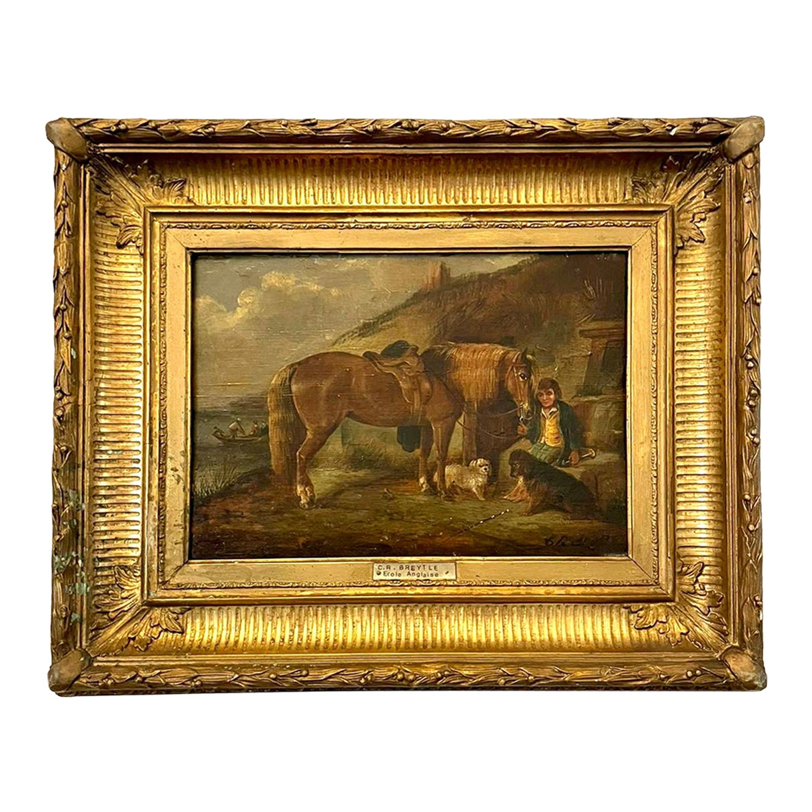 Antique Victorian Quality Oil Painting by C R Breytle