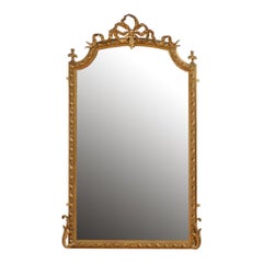 French Antique Giltwood Wall Mirror H180cm