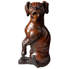 Hand carved dog of Saint Rocco of Venice 18th century