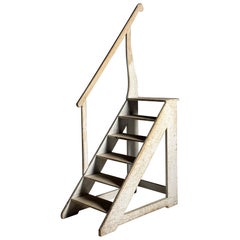 Escalera de biblioteca francesa pintada ca. 1900