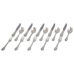 Georg Jensen Lily of the Valley. Complete lunch service in sterling silver