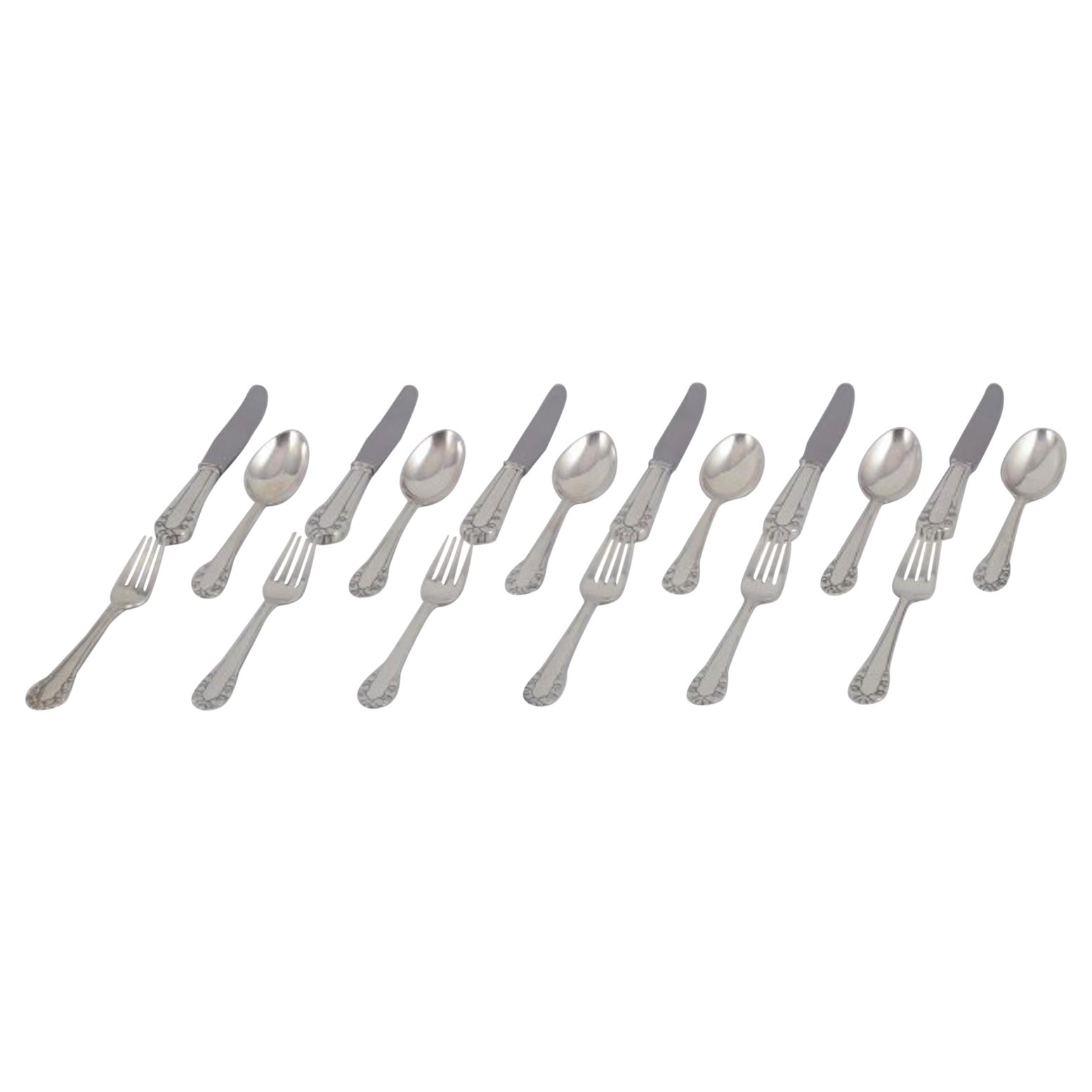 Georg Jensen Lirio del Valle. Servicio completo de almuerzo en plata de ley