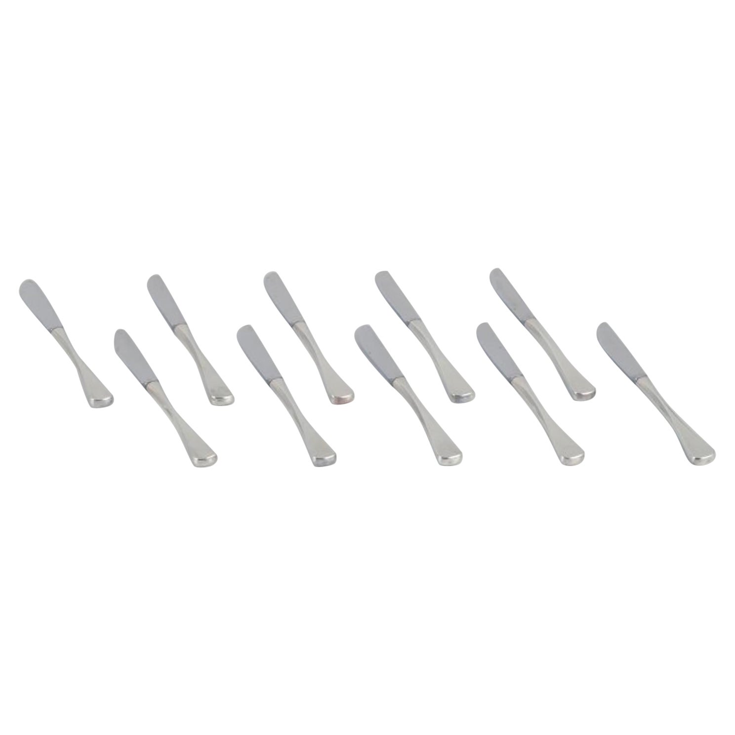 Horsens Silver. A set of ten knives in 830 silver with stainless steel blades.