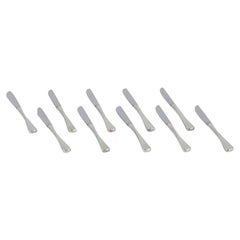 Horsens Silver. Juego de diez cuchillos de plata 830 con hojas de acero inoxidable.