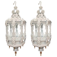 1970s Pair of Vintage Lamps in Wrought Iron and Brass Decorations