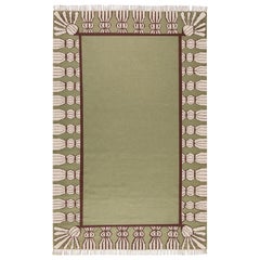 Tappeto con nappe in lana intrecciata a mano, 12' x 15', Sage, cioccolato e guscio d'uovo