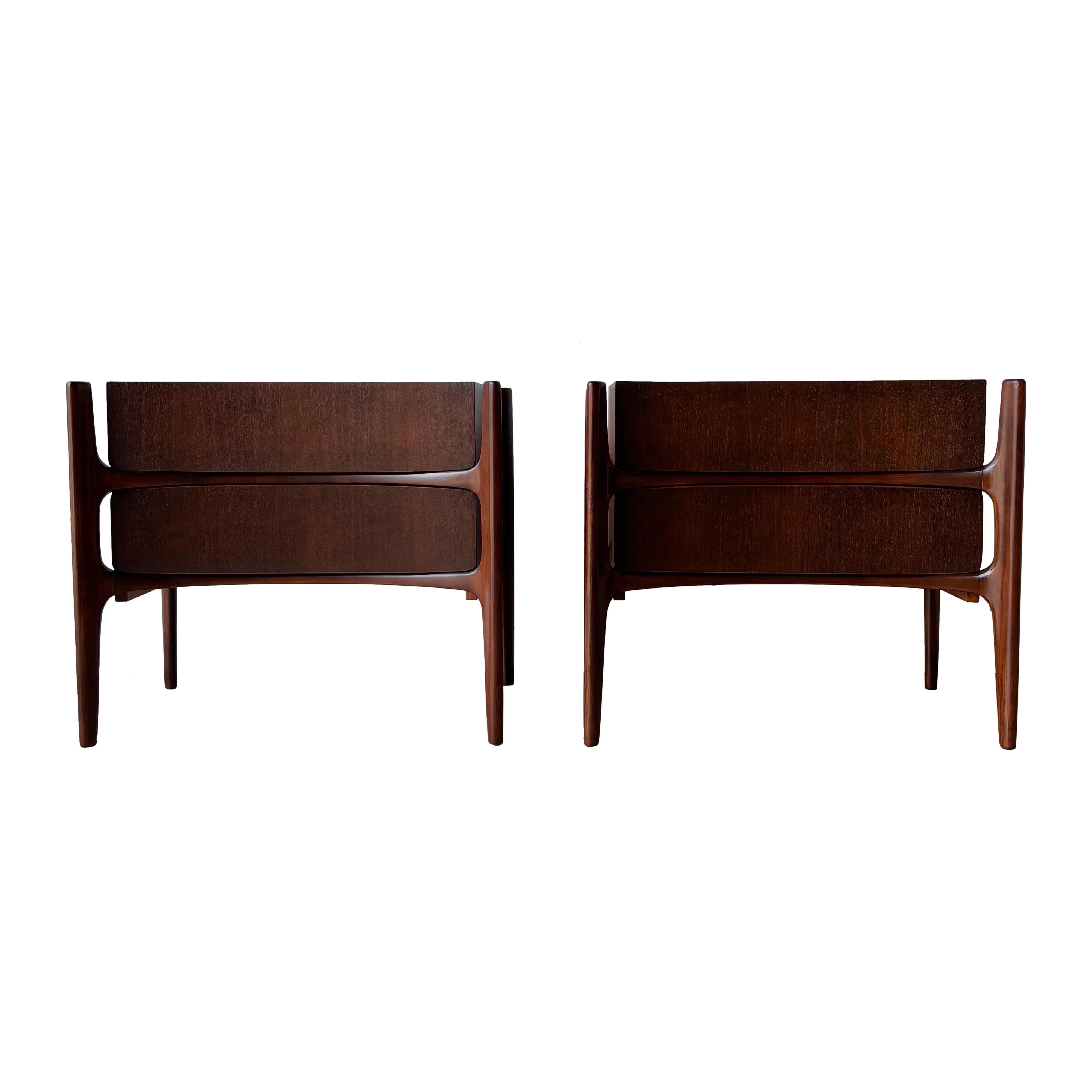 William Hinn "Exoskeleton" Nightstands, a Pair, 1960s