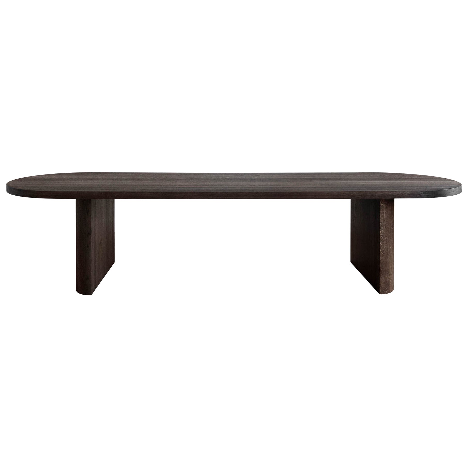 Tavolo da pranzo contemporaneo 'Evoke', 300, Oak fumé, arrotondato