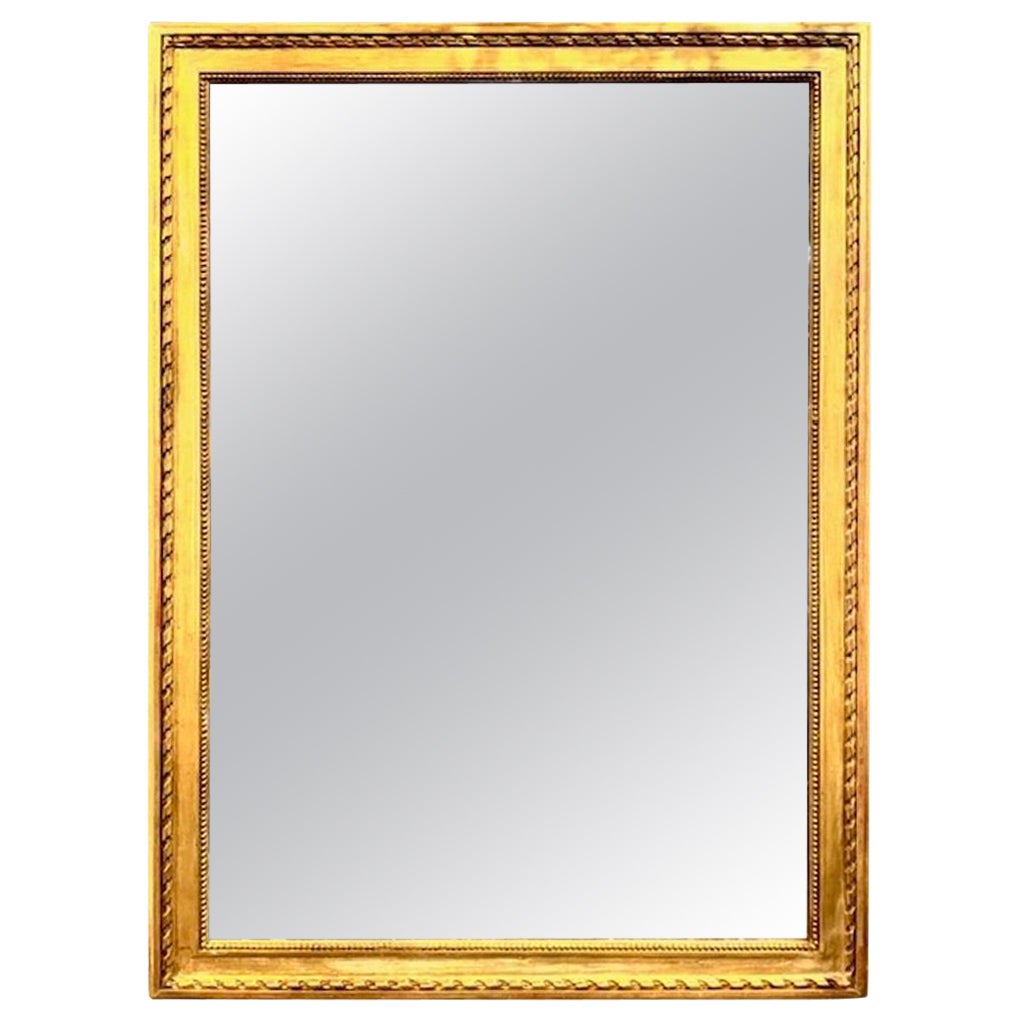 Specchio di transizione in legno dorato francese Louis Philippe del XIX secolo