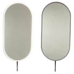 Ensemble de 2 miroirs de comptoir Capsula éclairés avec cadre en acier inoxydable noirci