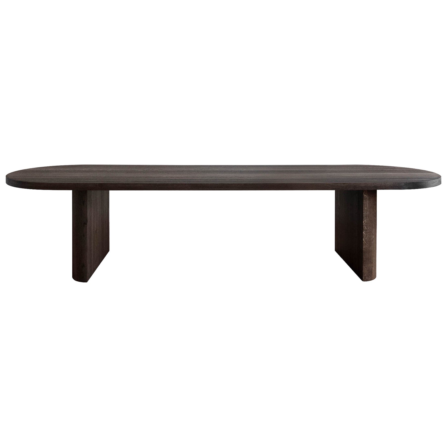 Tavolo da sala da pranzo contemporaneo 'Evoke', 340, Oak fumé, arrotondato
