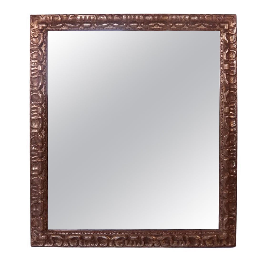 Unique Carved Giltwood Rectangular Mirror