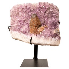 Rare Lavender Amethyst Cluster with  Red Coated Calcite