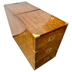 Iconic Mid Century Drexel Rare Brigade Line Campaign Dresser Dry Bar Case Piece
