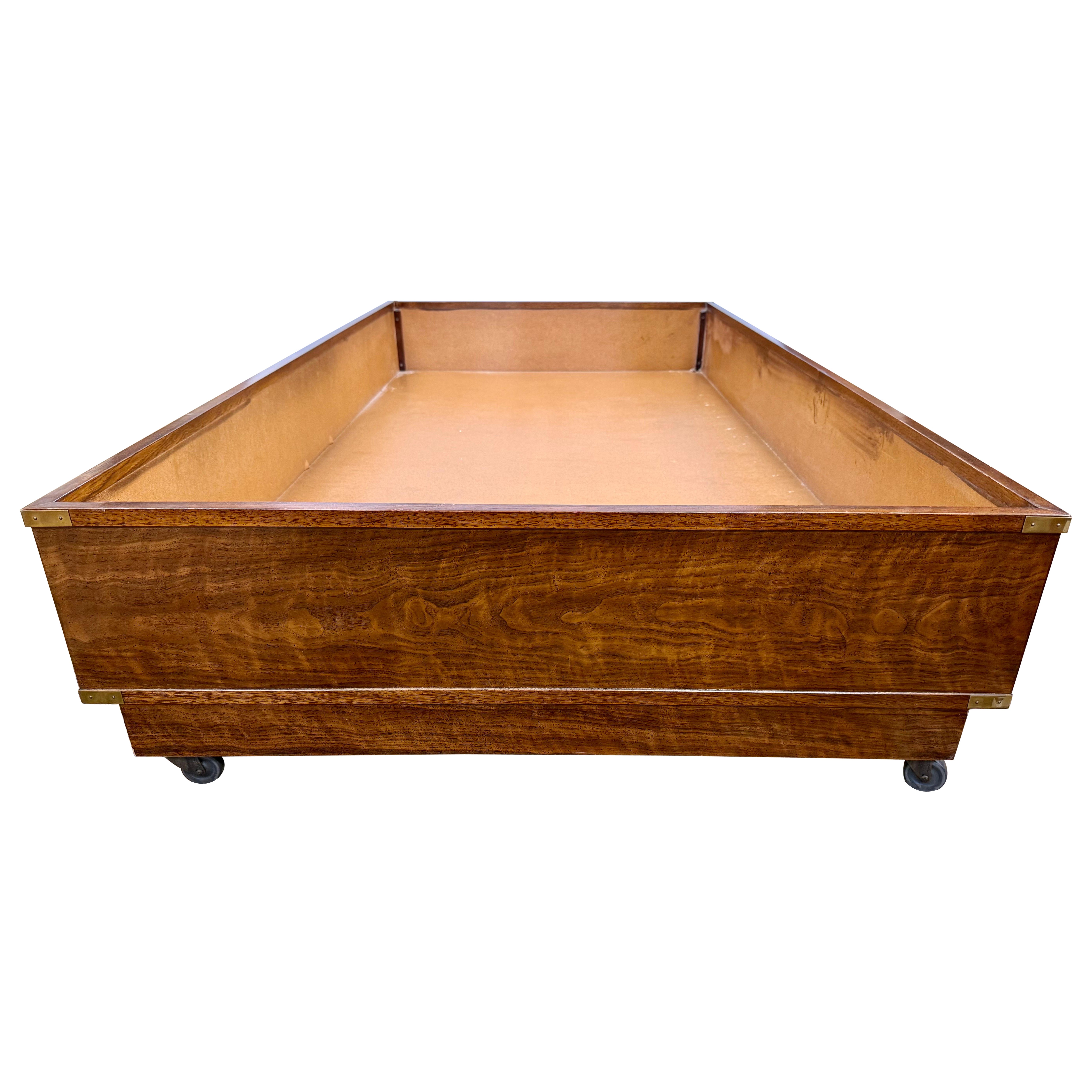 Iconic Mid Century Modern Drexel Furniture Brigade Platform Bed on Castors