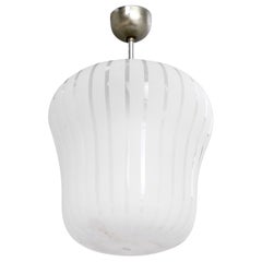 Orrefors Attribution, Pendant Light, Nickel, Glass, Sweden, 1940s