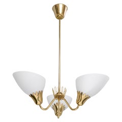 ASEA, lustre, laiton, verre, Suède, années 1940