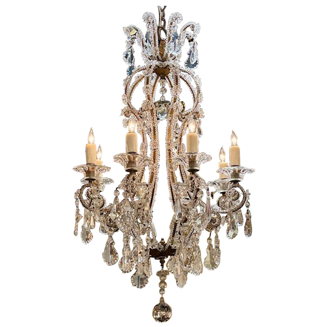 Lustre italien en perles du début du 20e siècle