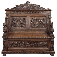 19th Century French Renaissance Hall Bench