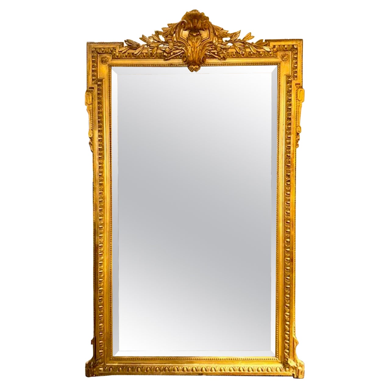 19th Century French Carved and Giltwood Mirror