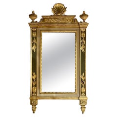 19th Century Italian Carved and Parcel Gilt Neo-Classical Style Mirror