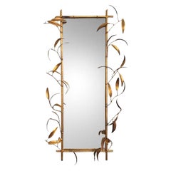 Mid-Century Hollywood Regency Gilt Bamboo & Tôle Wall Mirror c. 1960s