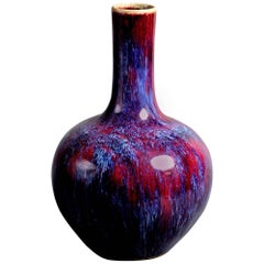 19th Century Flambé Glazed Bottle Vase