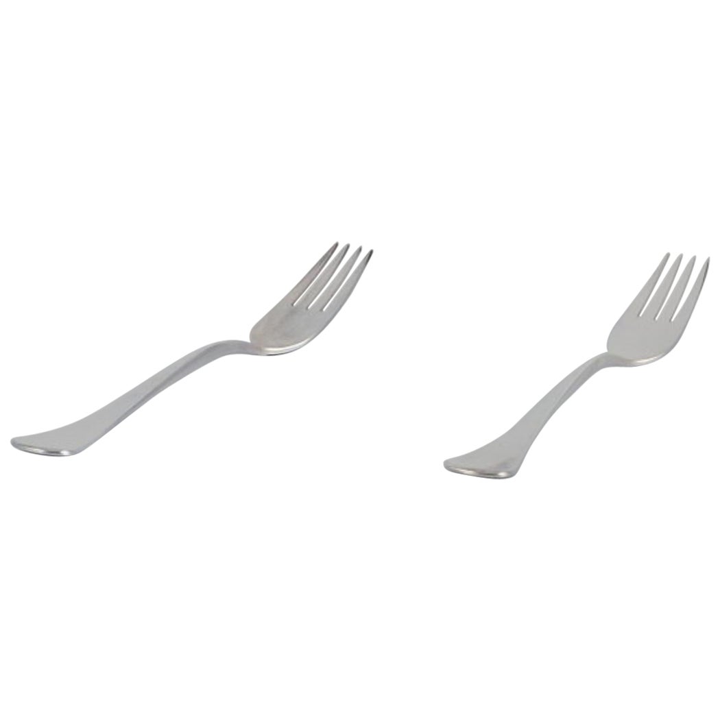 Horsens Silver. Two dinner forks in 830 silver. Modernist and sleek design.